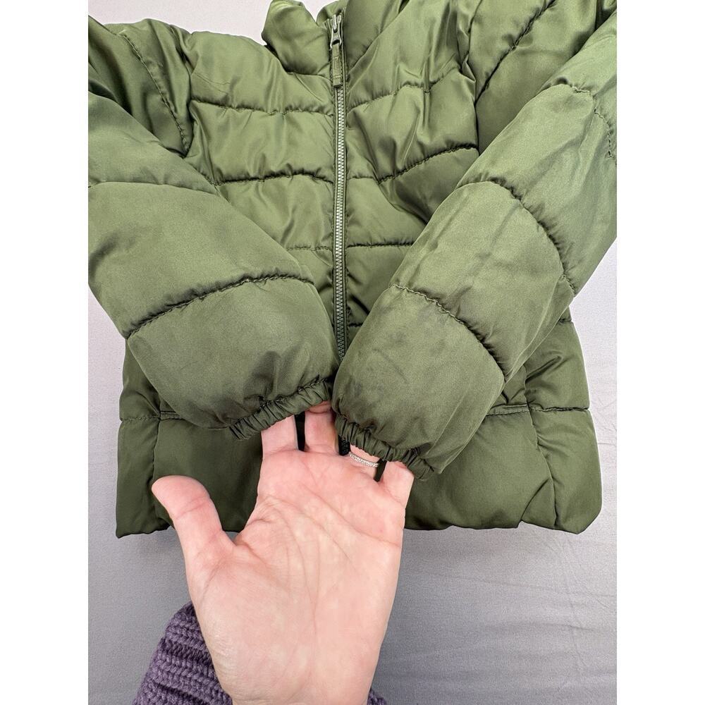 Children’s Place Green Puffer Coat SZ 5/6 Unisex + Purple CC Beanie Kids Bundle - Picture 3 of 14